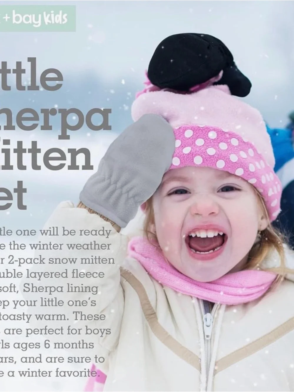 Brook + Bay 2 pack mitten, 6-18 months
